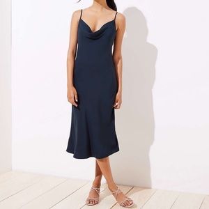 Loft Draped Midi Slip Dress NWOT Size 4 / Green Jasper